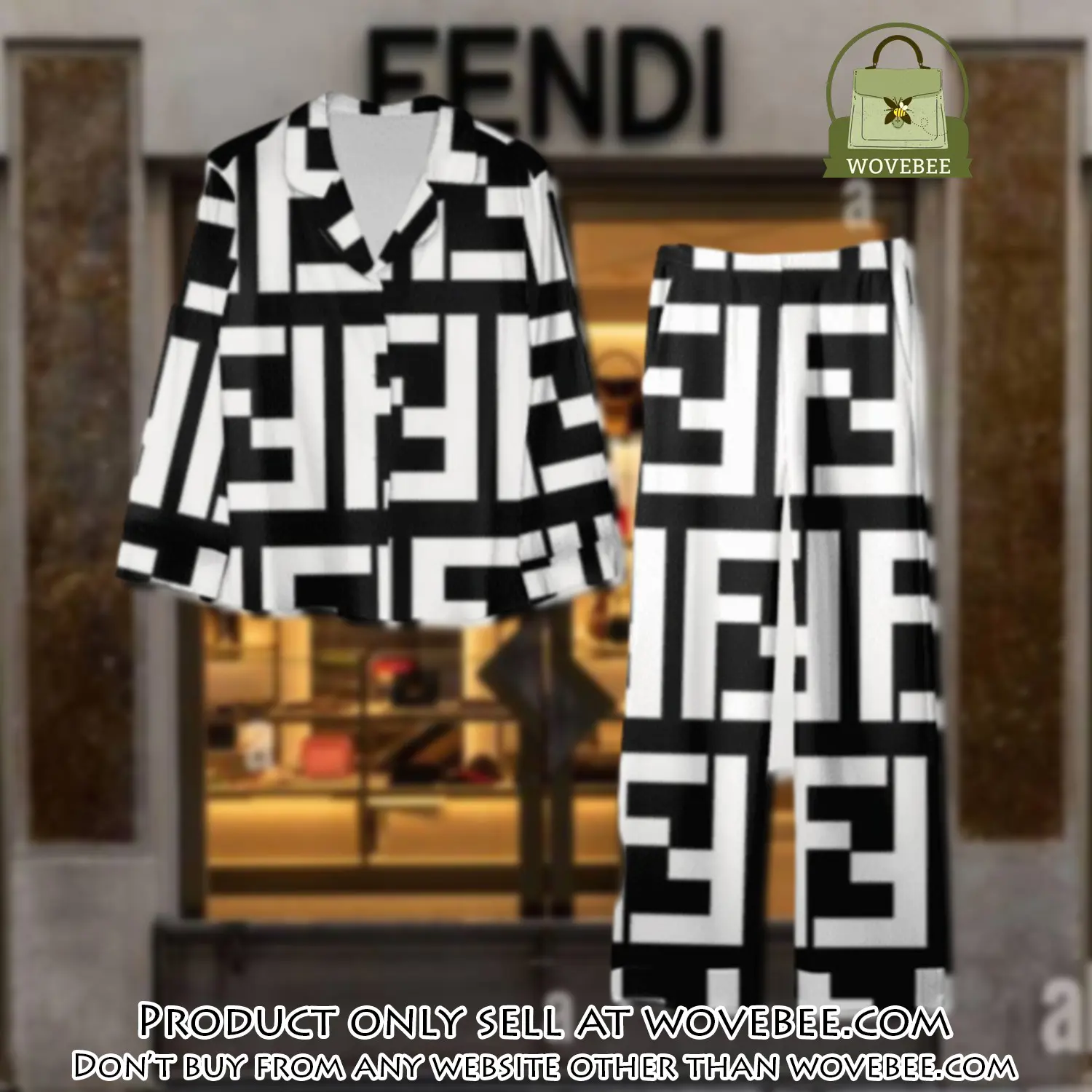 Trending luxury fendi satin pajama set pjs1050 wvb1406123